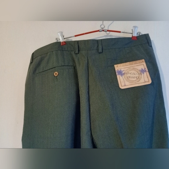 Bungalow Brand NWT Green Mens Dress Pants Cuffed 38x34 Mens - Picture 2 of 14